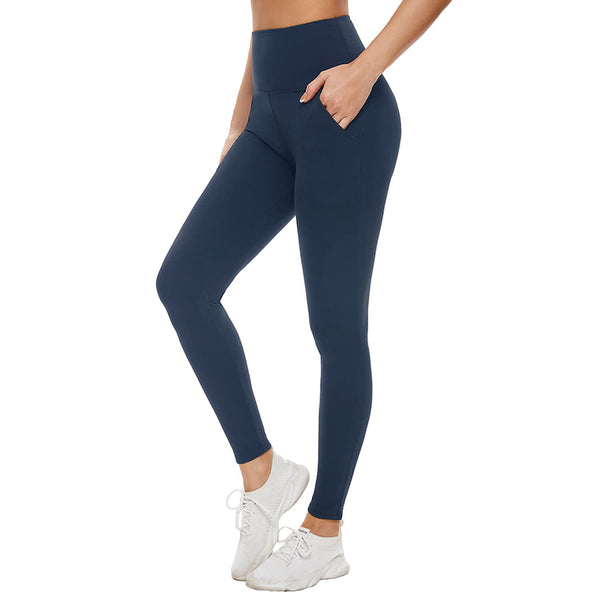  FULLSOFT Womens High Waist Yoga Pants Cutout Ripped Tummy  Control Workout Running Yoga Skinny LeggingsNavy Blue