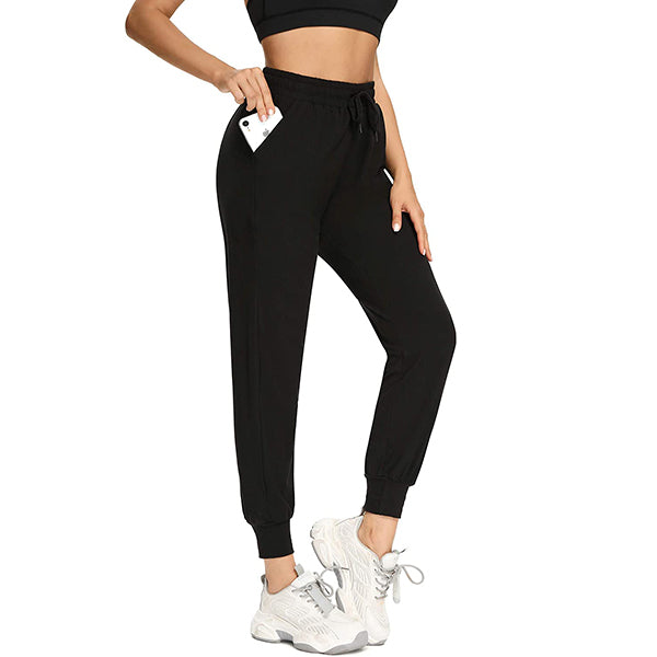 GetUSCart- Oalka Women's Joggers High Waist Yoga Pockets Sweatpants Sport  Workout Pants Cassis XS