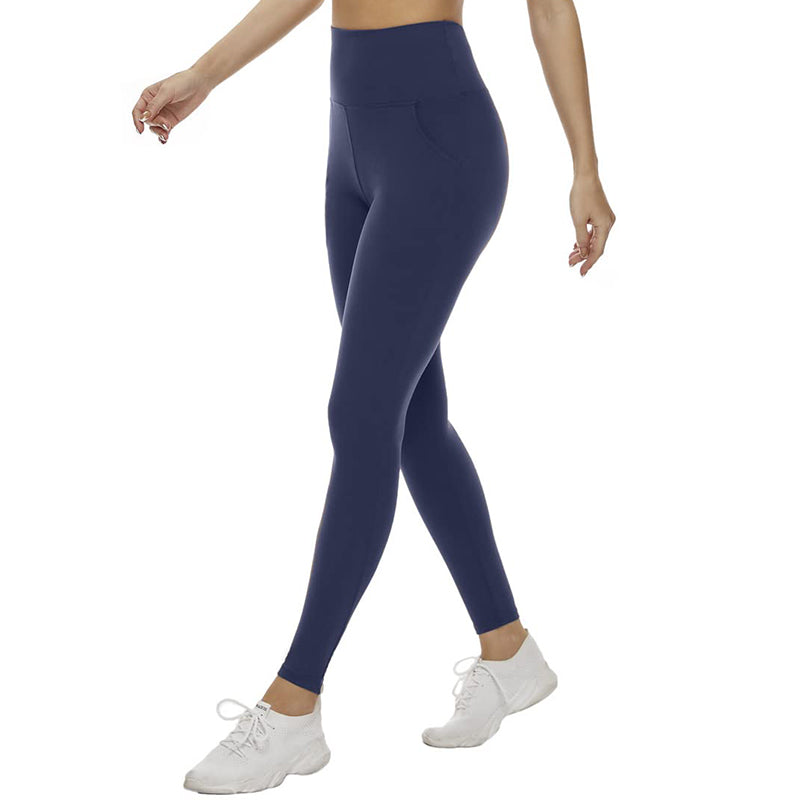 Fullsoft Dark Grey Womens Yoga Leggings With Pocket High Waisted Tummy Control  Pants