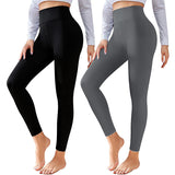 Fullsoft 2 Pack Womens Leggings Buttery Soft High Waisted Tummy Control Yoga Pants