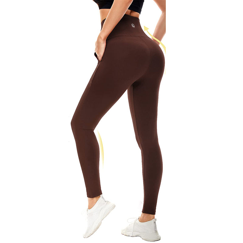 HSMQHJWE Brown Workout Leggings Girls Leggings With Pockets Autumn Winter  Warm Lined Thick Trousers High Waist Winter Thick Opaque Leggings Squat  Proof Leggings For Women Petite 