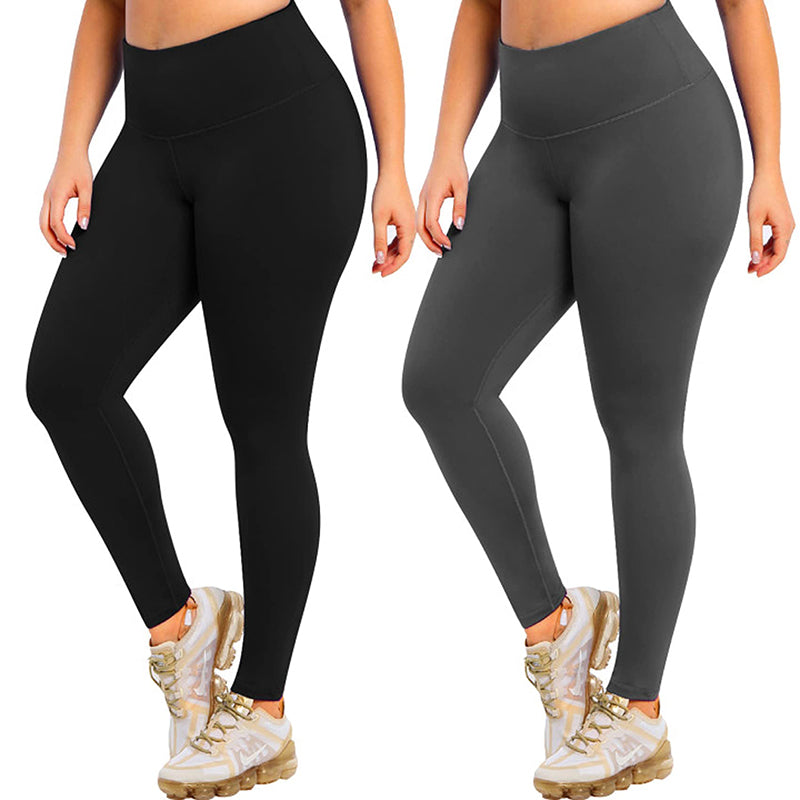FULLSOFT 2 Pack Women's Plus Size Fleece Lined Leggings-Thermal High Waist  Stretchy 1X-4X Yoga Pants for Winter Workout