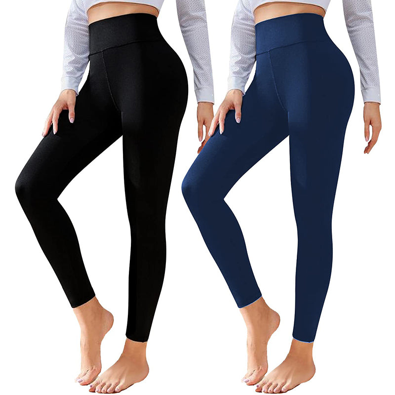  Women Seamless Workout Leggings High Waisted Tummy Control  Contour Yoga Pants Gym Slimming Tights Solid Black XL