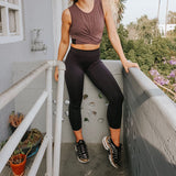 Fullsoft Womens Capri Leggings High Waisted Tummy Control Yoga Cropped Pants Black