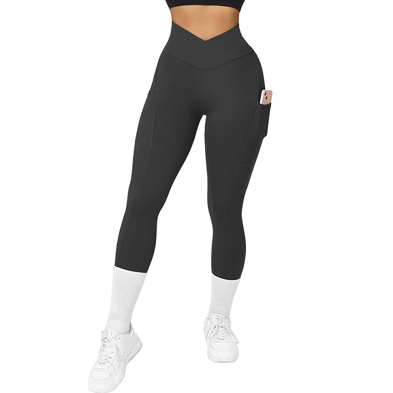 Women'S Pants In Clearance JIOAKFA Multi Pockets Stretchy Yoga Fitness Pants  Women'S Tight-Fitting Sports Pants High-Waist Quick-Drying Running Hip  Trousers Black Xl F4360 
