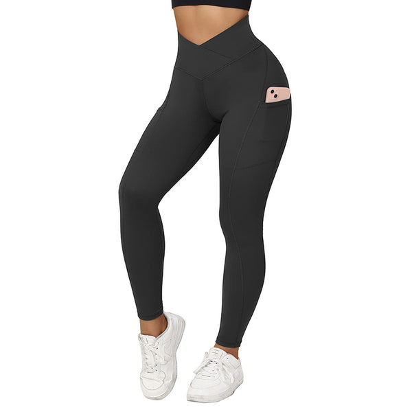 Women'S Pants In Clearance JIOAKFA Multi Pockets Stretchy Yoga Fitness Pants  Women'S Tight-Fitting Sports Pants High-Waist Quick-Drying Running Hip  Trousers Black Xl F4360 
