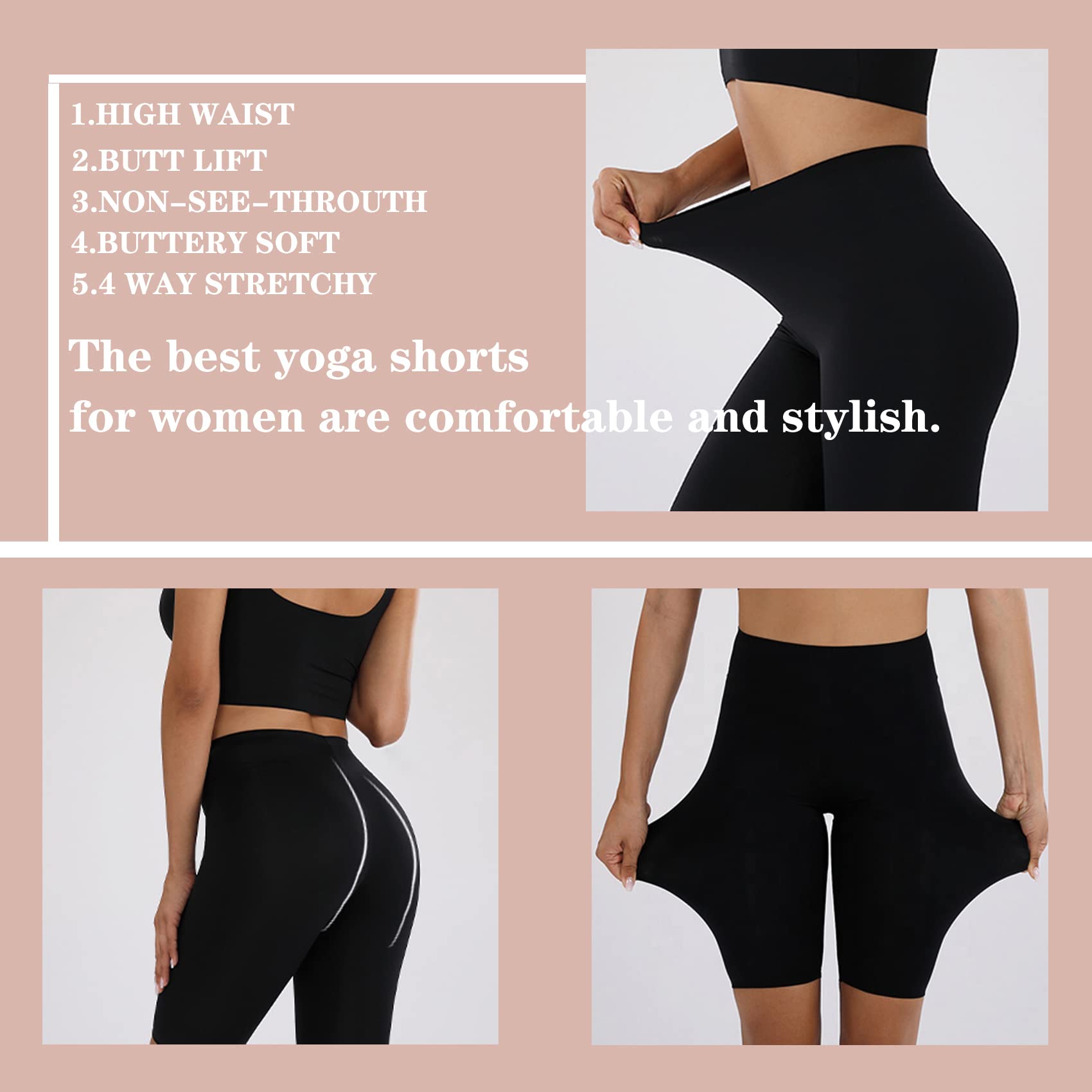 Slip Shorts for Under Dresses, 2 Bike or Biker Spandex Shorts for Yoga  Workout